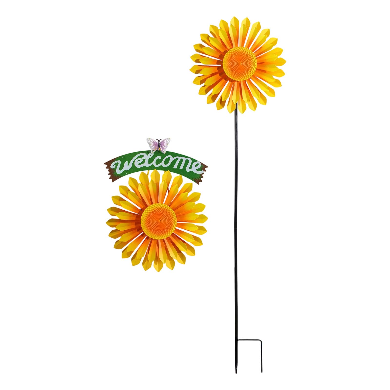 Miniature Flower Pinwheels Outdoor Wind Spinner Yard Garden Pinwheels Colorful Flower Windmill Decorative Weather Resistant Garden Windmill