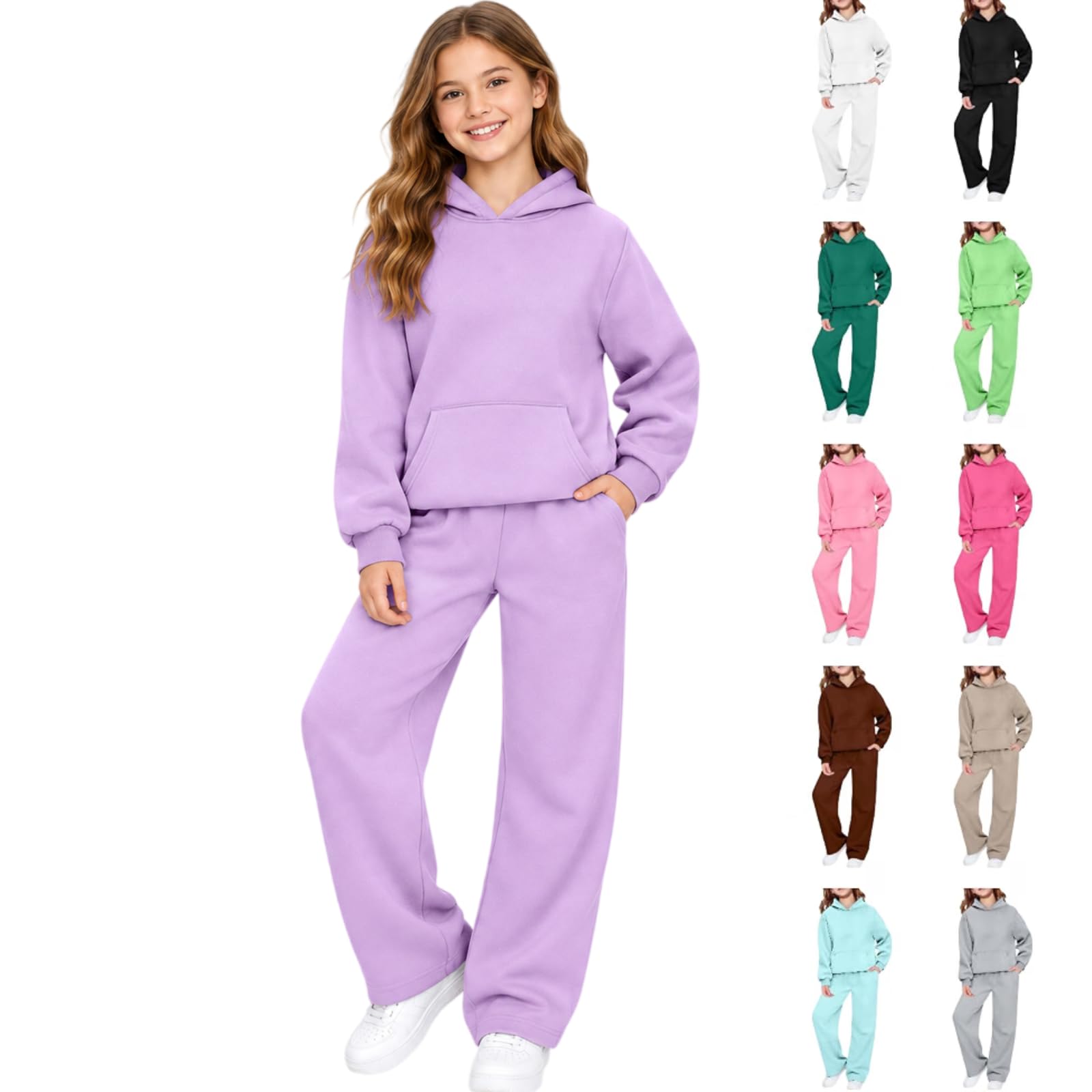 Teen Girls Sweatsuit Fall Hoodie And Sweatpants Set 5-13 Years