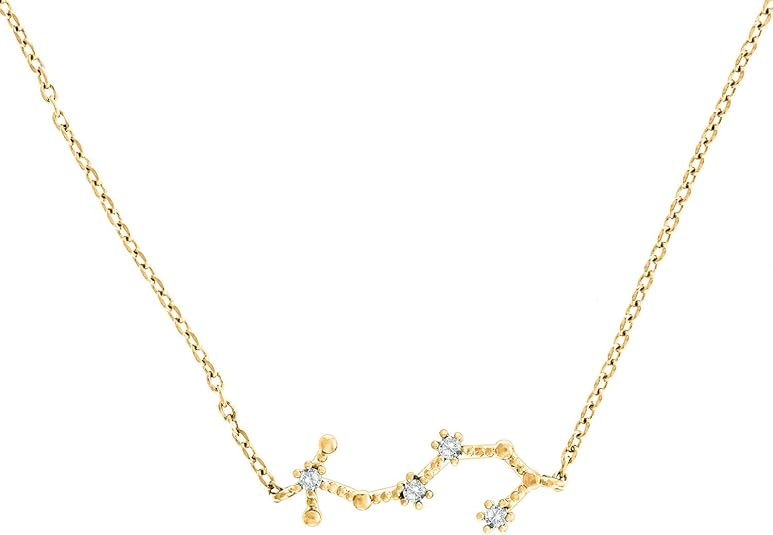 PAVOI 14K Gold Plated Astrology Constellation Horoscope Zodiac Necklace 16-18