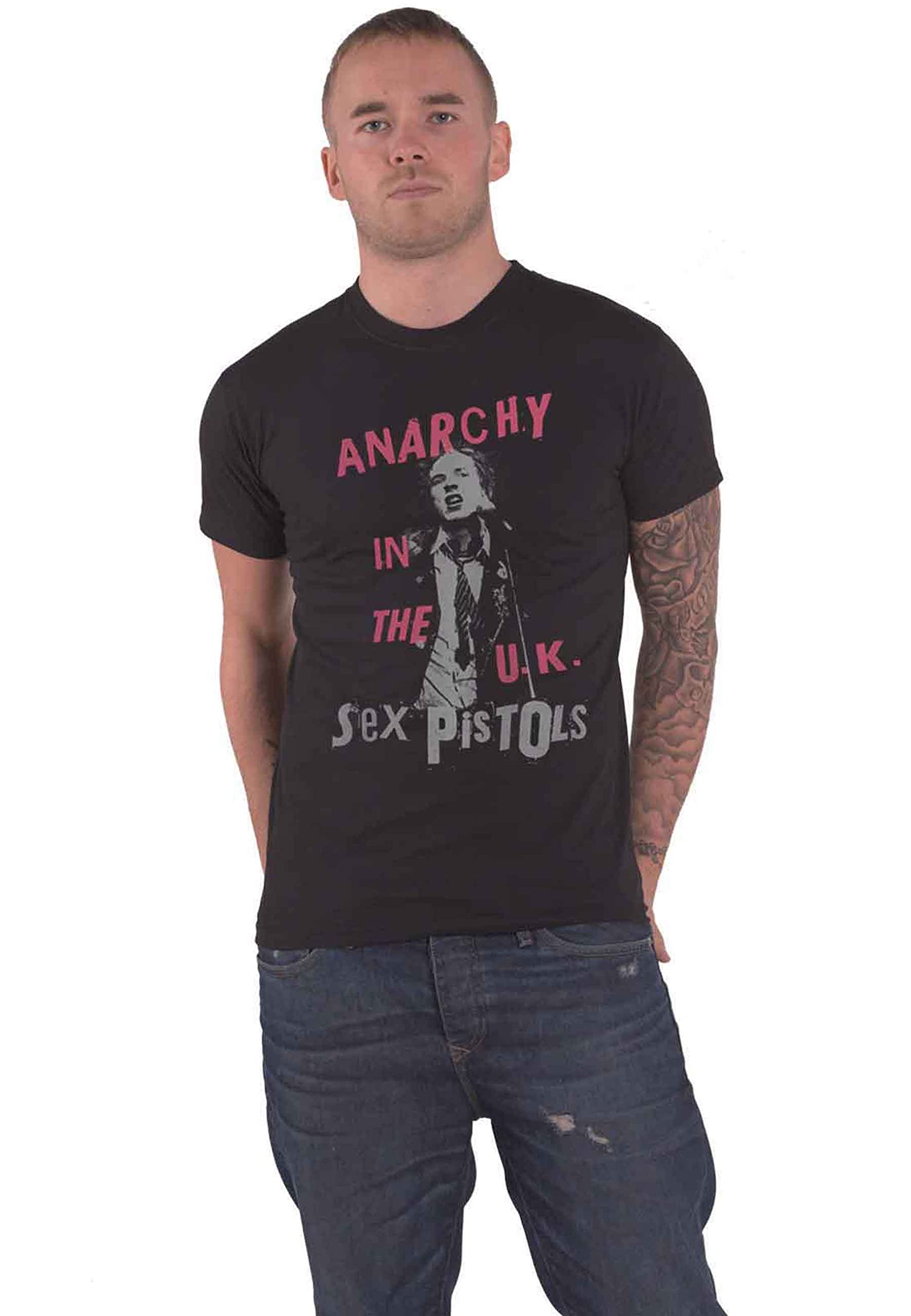 The Sex Pistols T Shirt Anarchy in The UK Band Logo Official Mens Black XXL