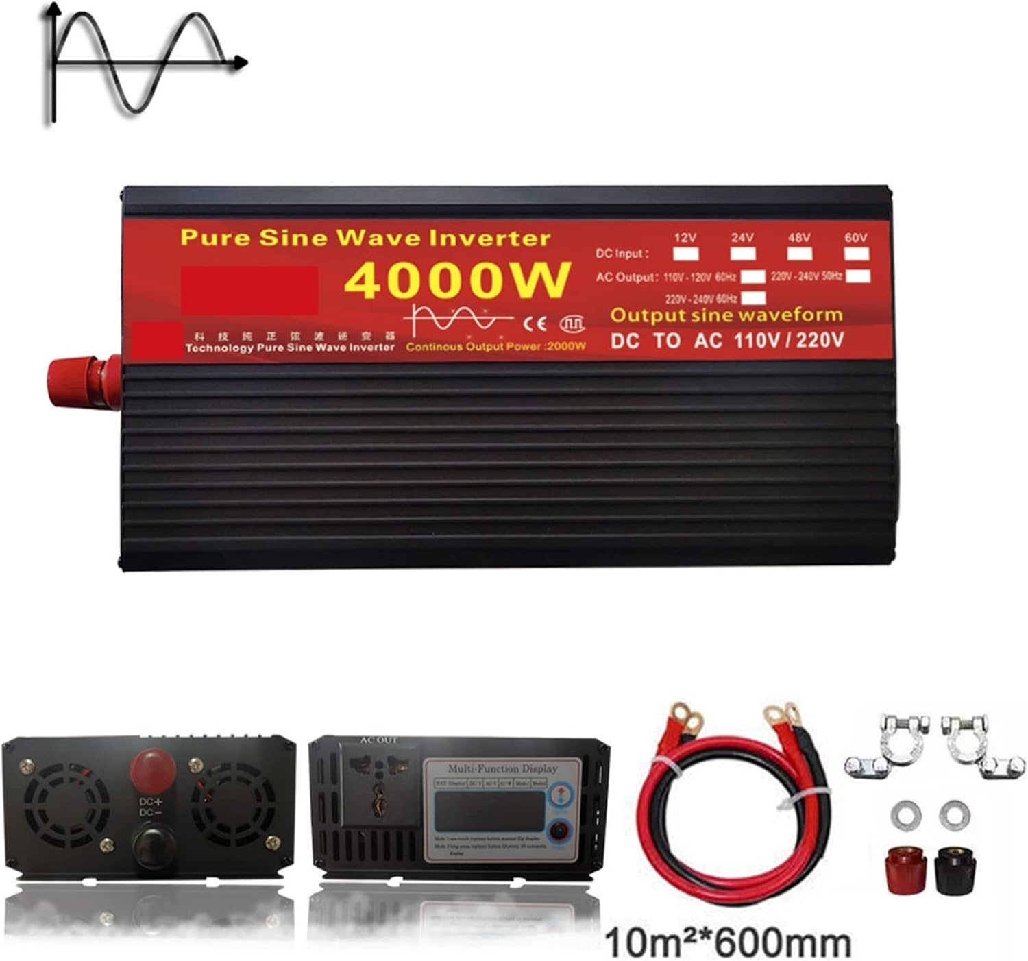 インバーター 純粋な正弦波インバーター DC 12v/24v から AC 110V/220V 
