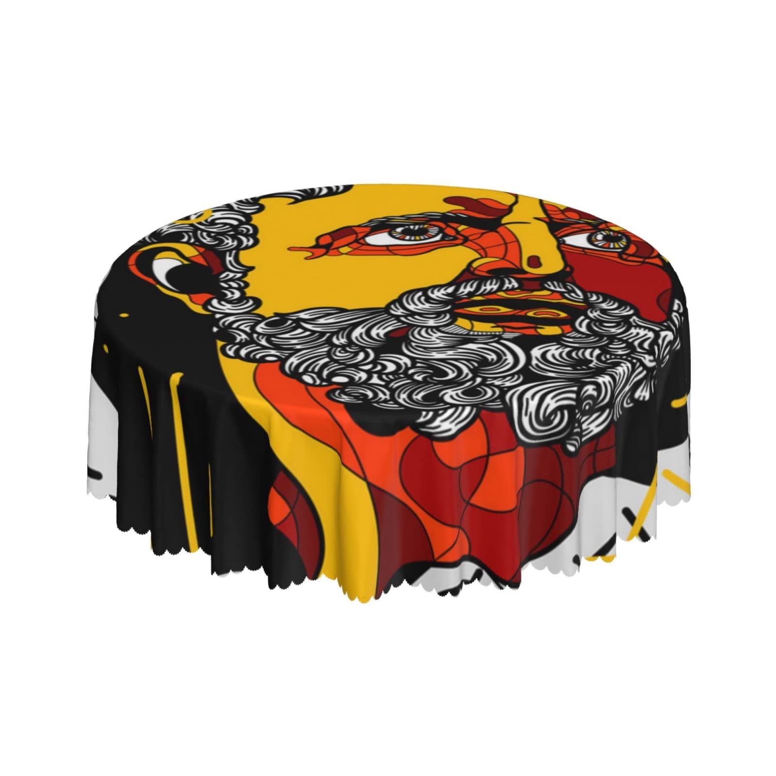 Lsjuee Hercules Graffiti Color Round Tablecloth 60 Inch Printed Washable Tablecloth for Dining Party Holiday Fall Home Decorative