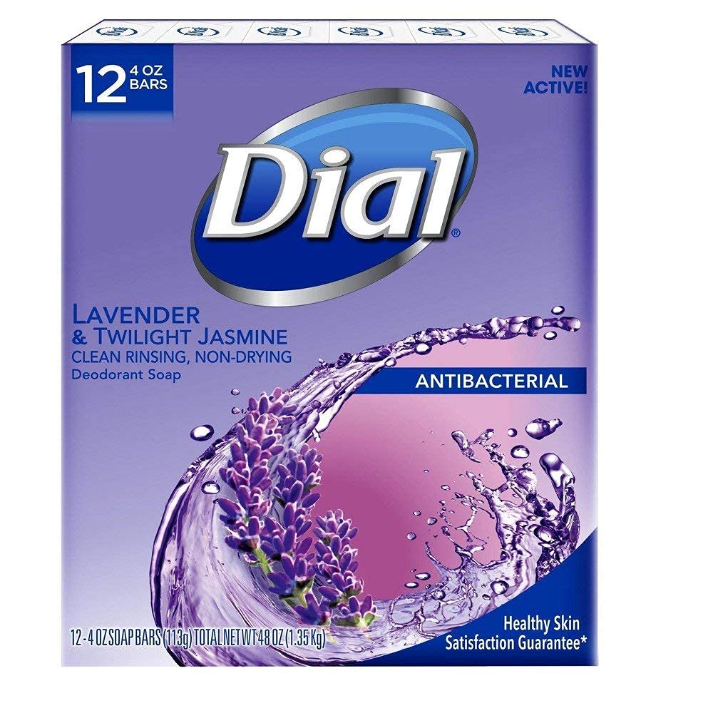 Dial Lavender And Twilight Jasmine Bar Soap, 12 Count