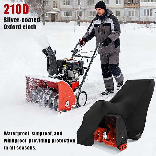 Snow Blower Cover for Toro Power Max 724 OE, Heavy Duty Watertight Outdoor Snowblower Protective Cover All Weather Sun Dirt Snow Proof Protection - 2