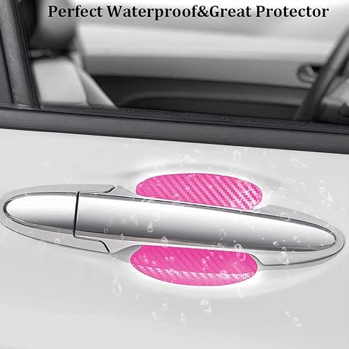 Miniatura 5 de Protector de manija de puerta de automóvil, protector de fibra de carbono antiarañazos para puerta de automóvil, película protectora para manija de