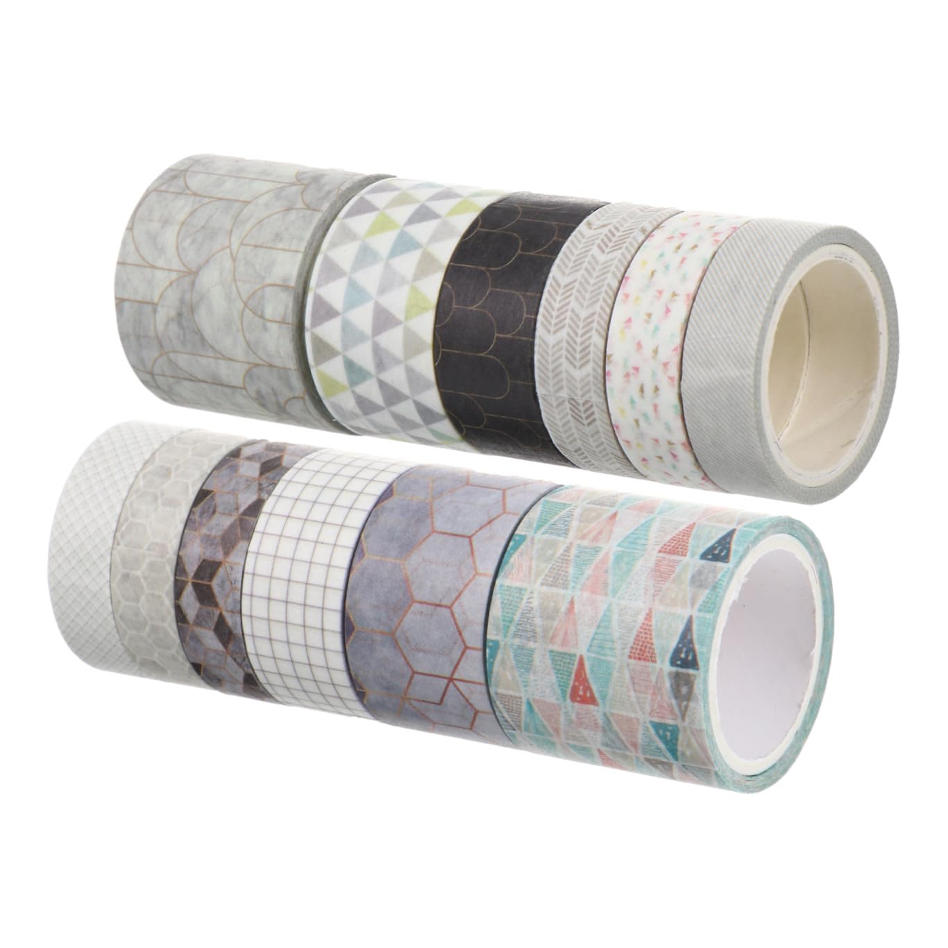 STOBOK 36rotoli Washi Tape Nastro Adesivo Decorativo Per Scrapbook Diari e Fai Da Te Diverse Decorazioni Stile Geometrico Facile Da Applicare Per Feste e Regali
