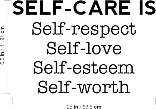 Miniatura 3 de Calcomanía de vinilo para pared, autocuidado es, amor propio, autoestima, 16.5 x 25 pulgadas, calcomanía inspiradora de moda para el hogar,