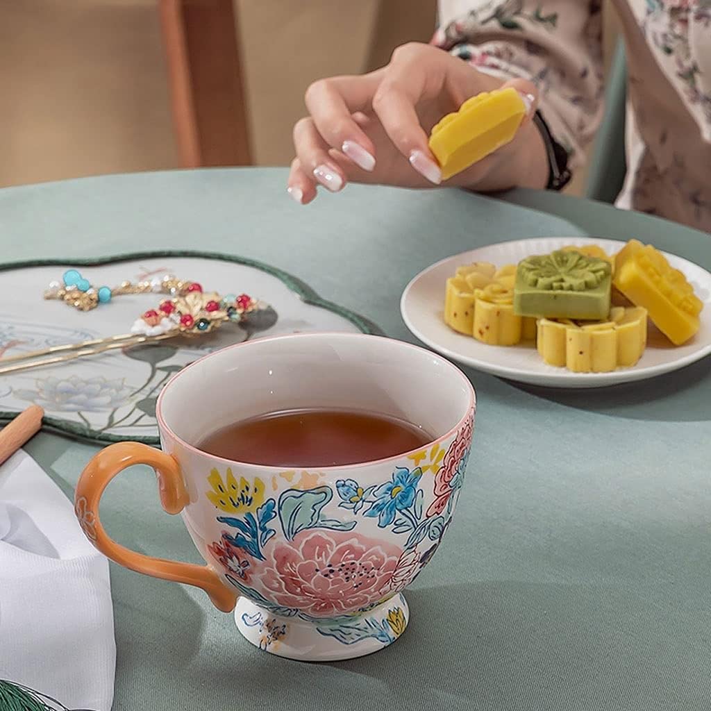 Ceramiczny kubek do kawy, prezent na kubek do kawy, chiński styl, ceramiczne, malowane ręcznie wzory kwiatowe, kubek do kawy, zestaw kubków do kawy,