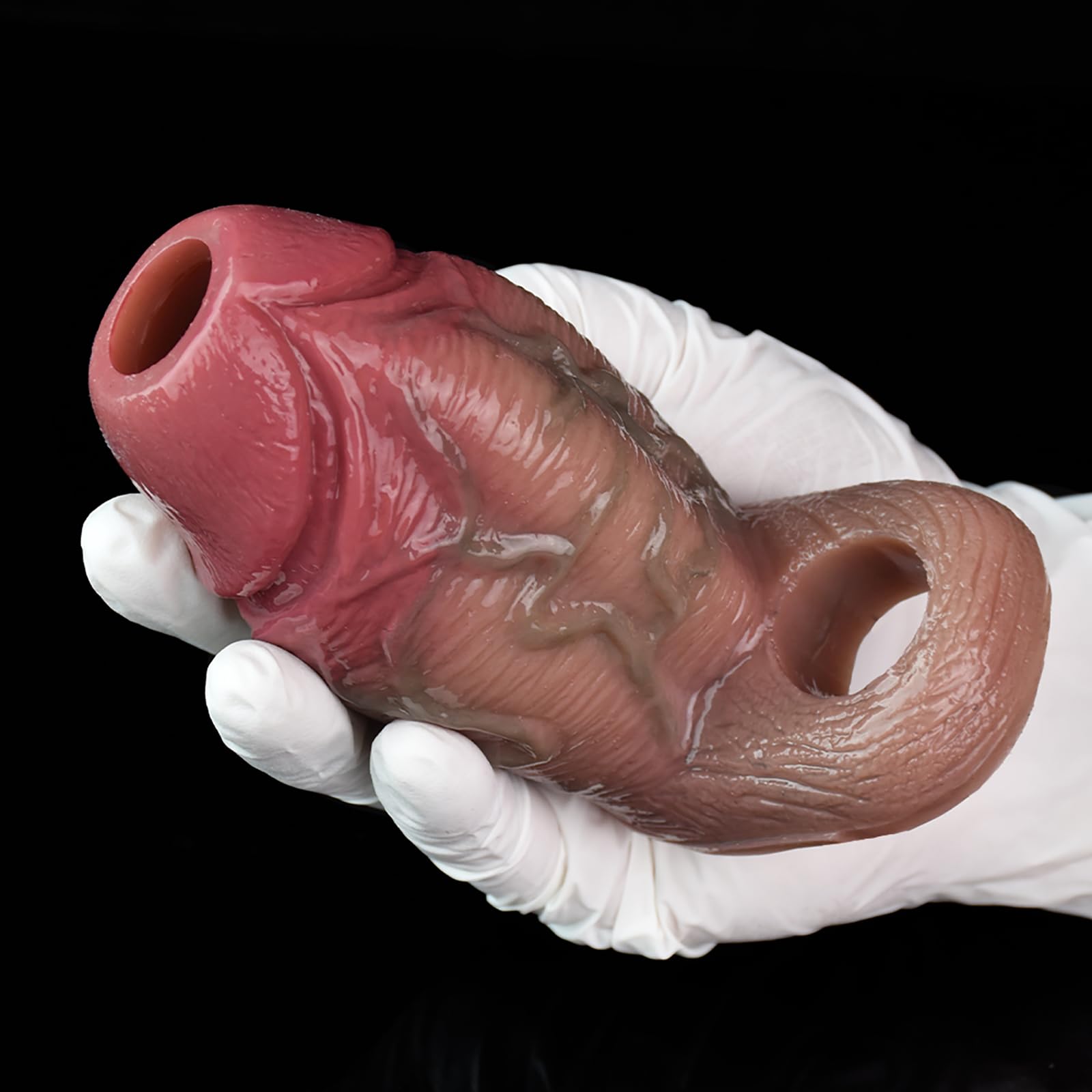 FlüSsigsilikon Realistische Penismanschetten Cock Sleeve Penissleeve für Penisvergrößerung und Zeit Verlängern Penishülle Pennis Extender Sex Toys Sexspielzeug Männer Frauen Extrem(A)