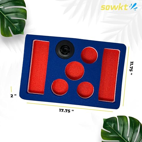 Miniatura 3 de SOWKT - Soporte flotante para bebidas para piscinas y jacuzzis con ojales, flotadores de espuma para bebidas de piscina, capacidad para hasta 4