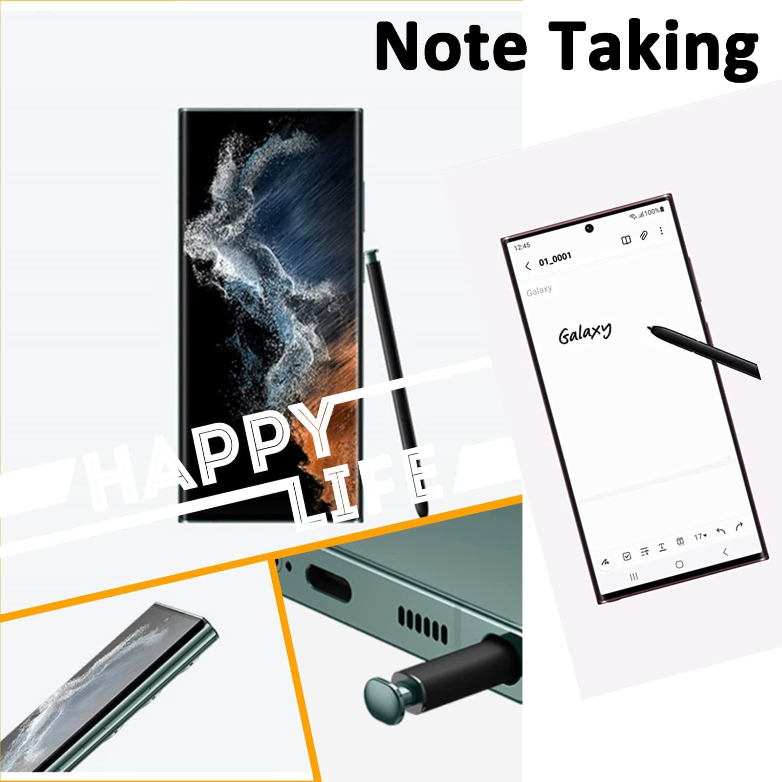 S Pen Sostitutiva Per Samsung S23 Ultra - Verde, Con 5 Pennini, Senza Bluetooth - 4