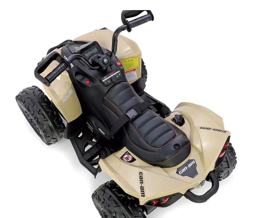 FINOOS Quad Electric Bambini 24V, Can-am Renegade, Auto Elettrica Bambini 4x4, Luci LED, 24V, Motori 4 x 200W Batteria: 24V 7Ah, Ruote morbide in Eva (Kaki)