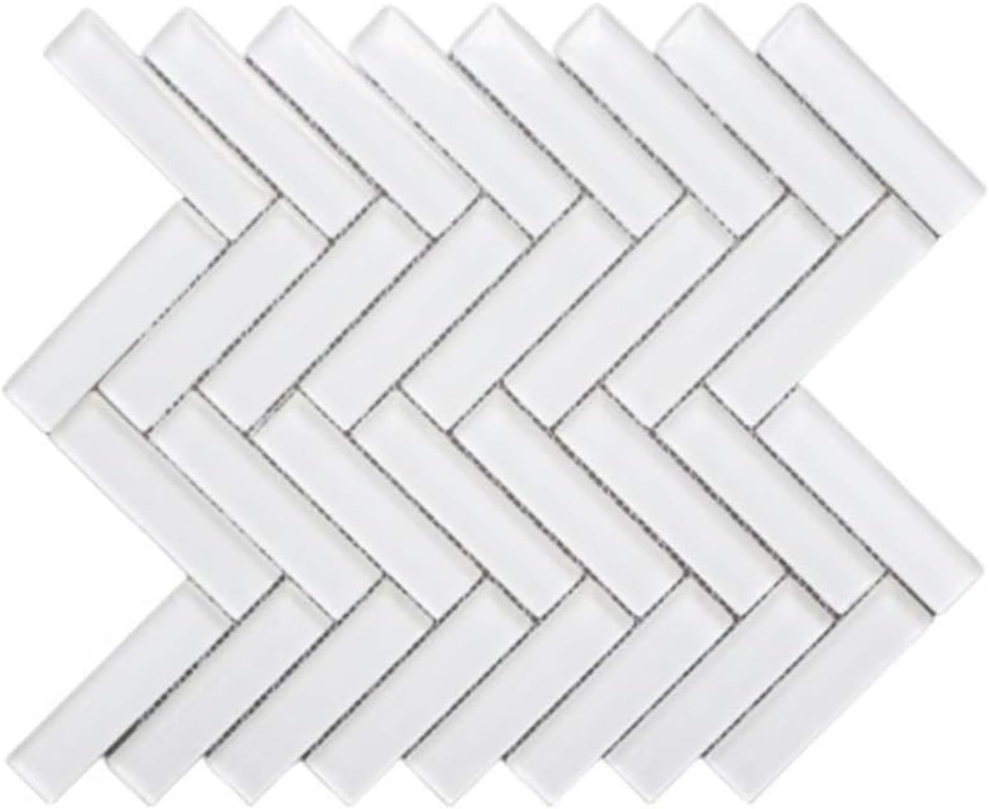 Tenedos 1x4 Herringbone Red Glass Wall Mosaic Tile – Box of 5 Sheets for Kitchen Backsplash, Bathroom, Pool Surround, and Decorative Accent Applications