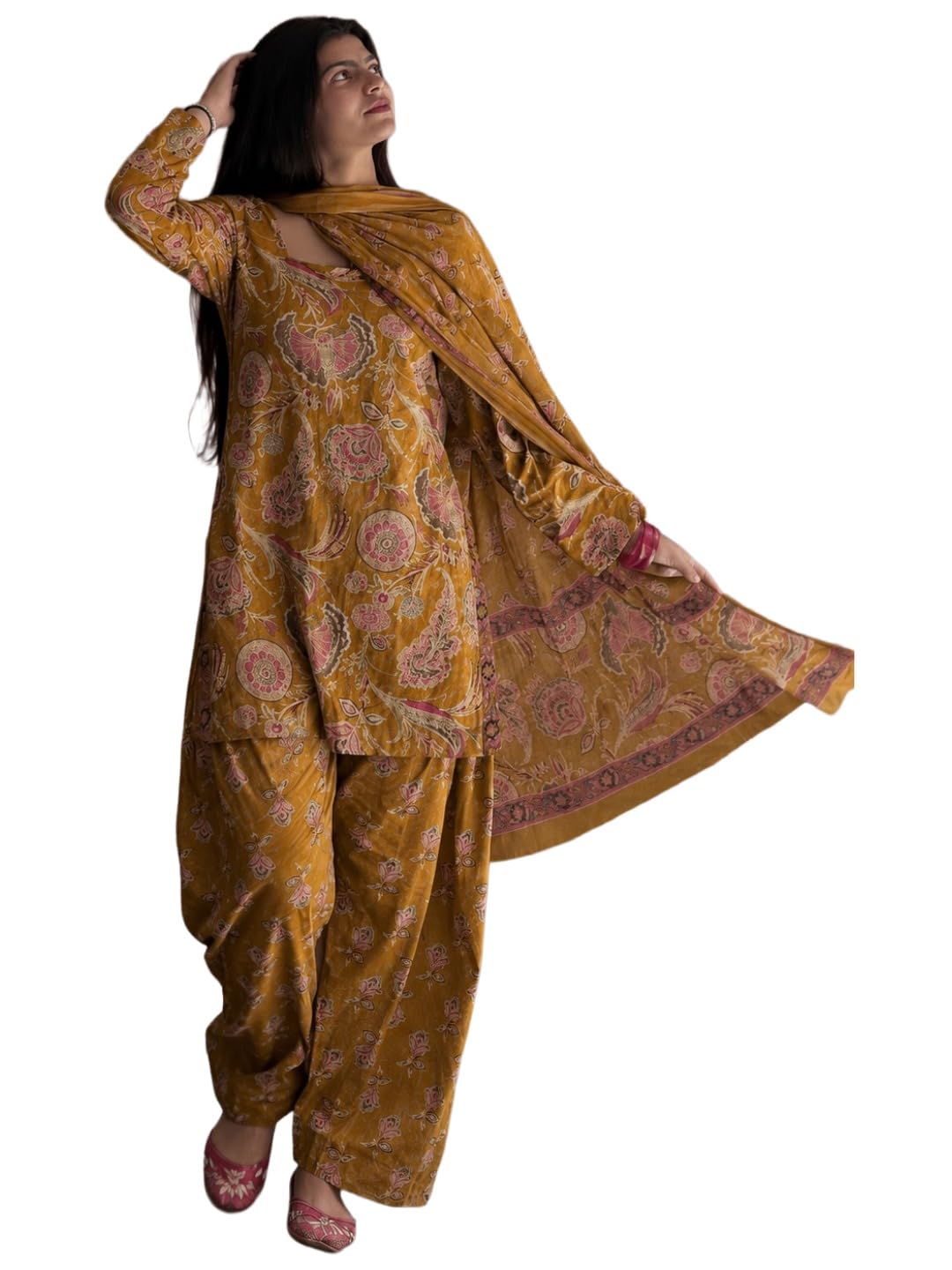 anni designer Farshi Salwar Suit for Women Cotton Printed | Kurta Dupatta Set for Woman | Straight Palazzo Outfit Square Neck Long Sleeve Ethnic Dress Stylish Womens Clothing-picture-19