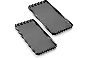 Nucookery 10" Serving Tray: Elegant Black Ceramic Platter Set for Kitchen and Bathroom