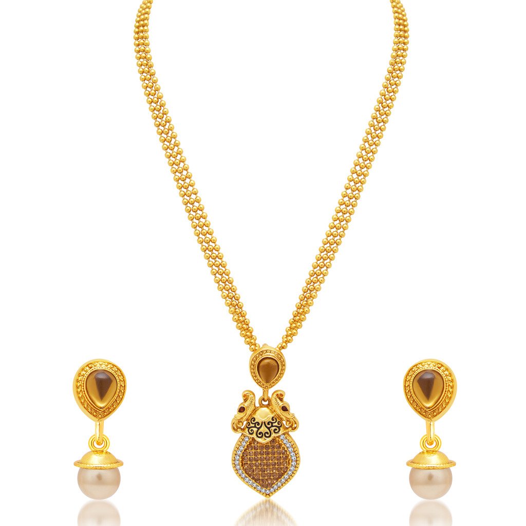 Sukkhi Astonish Gold Plated Austrian Diamond Peacock Necklace Set For Women (3295NGLDPP600) (B01M3R4BBA) Amazon Price History, Amazon Price Tracker