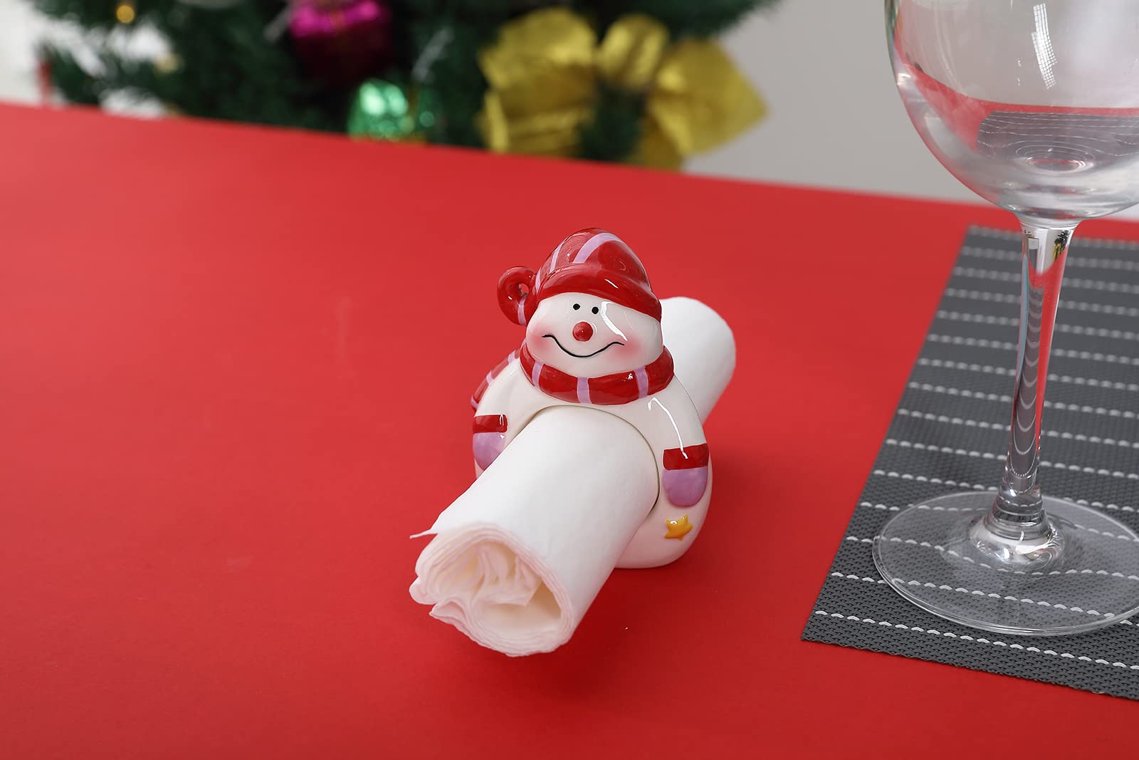 Kerst Servet Ring Set, Gukasxi 12 Stks Kerst Diner Servet Gesp Houder Hars Kerstboom Sneeuwman Servet Ring Houder Xmas Tafel Decoratie voor Kerst Dineren Familie Banket Vakantie Feest