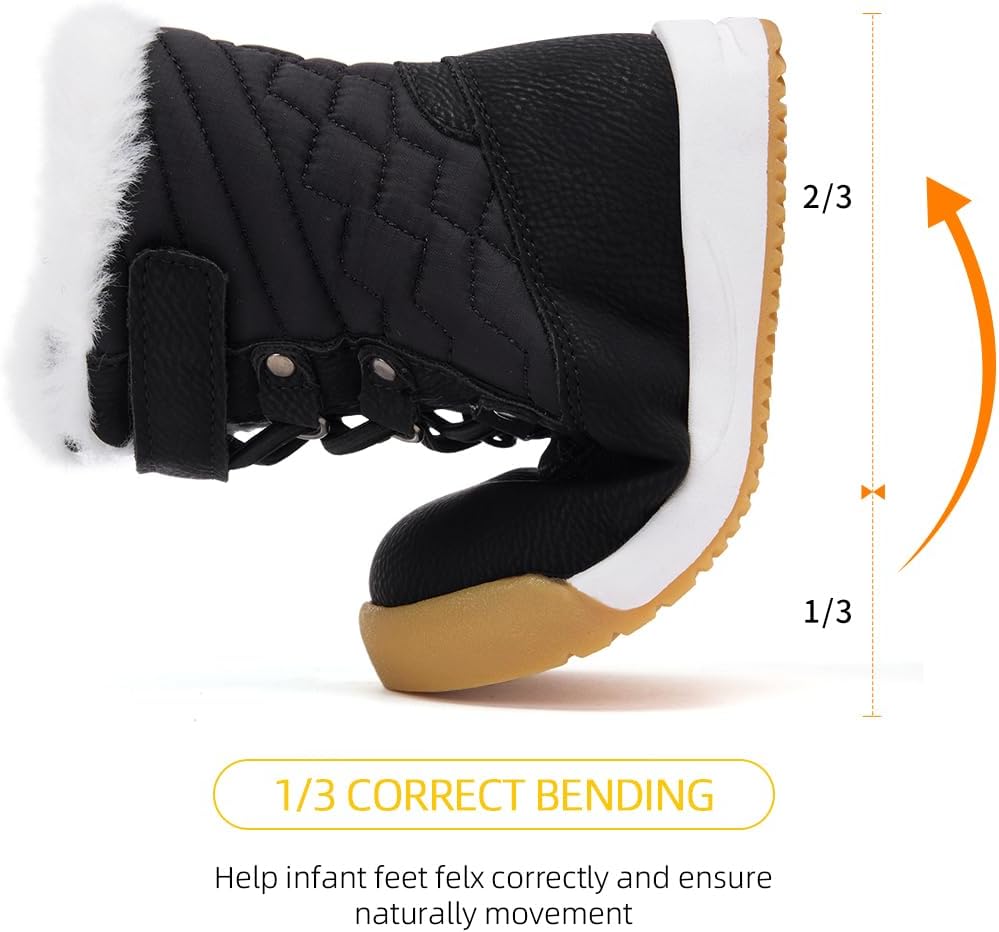 BMCiTYBM Toddler Snow Boots Boys Girls Winter Waterproof Shoes Cold Weather Outdoor