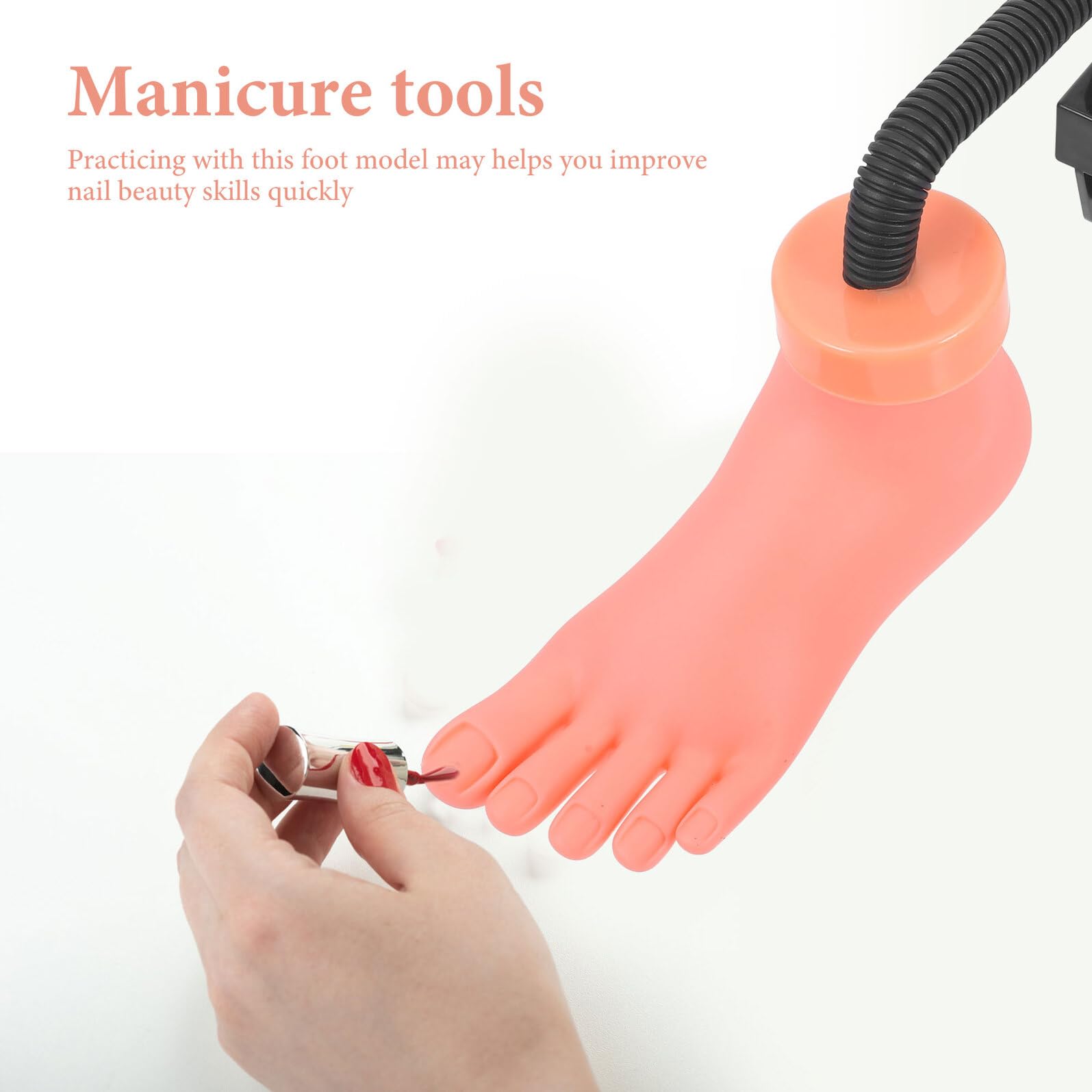 Piede per Pratica Unghie in PVC Rosa Supporto Flessibile