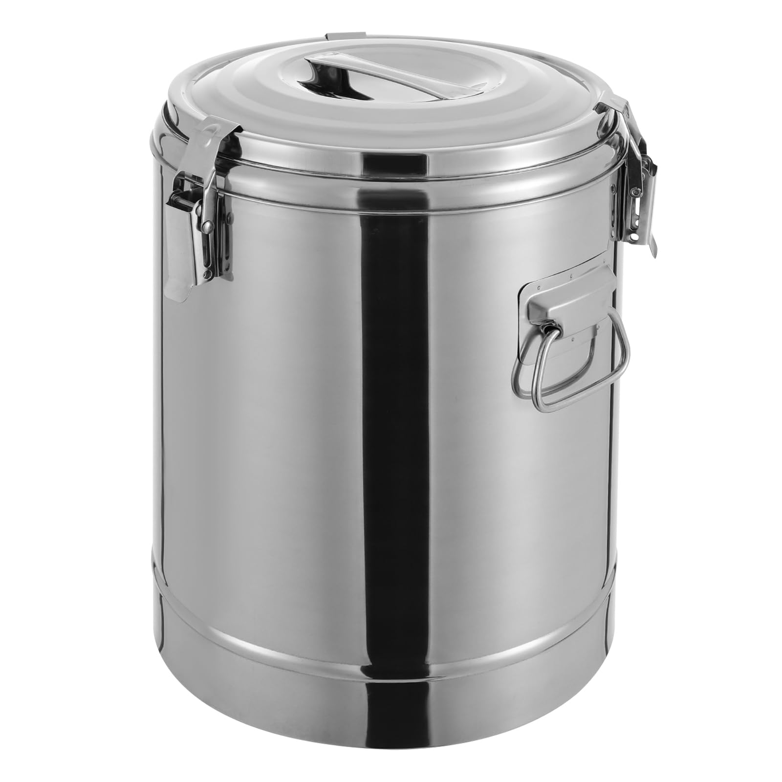 Kommerzieller Thermobehälter für Essen 20L Edelstahl Eimer mit Deckel Lebensmittel Wärmebehälter Speisenwärmer, Profi Gastro Speisentransportbehälter mit Griff, Deckel, Verschlussklammer
