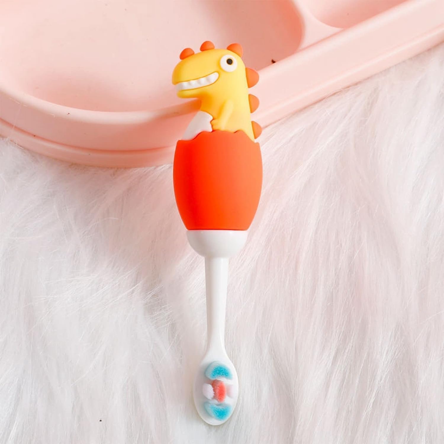 Gomzy Kids Toothbrush, Teddy Bear Design, Extra Soft Bristles, Manual, Ages 3+, Multi-Colour-image-49