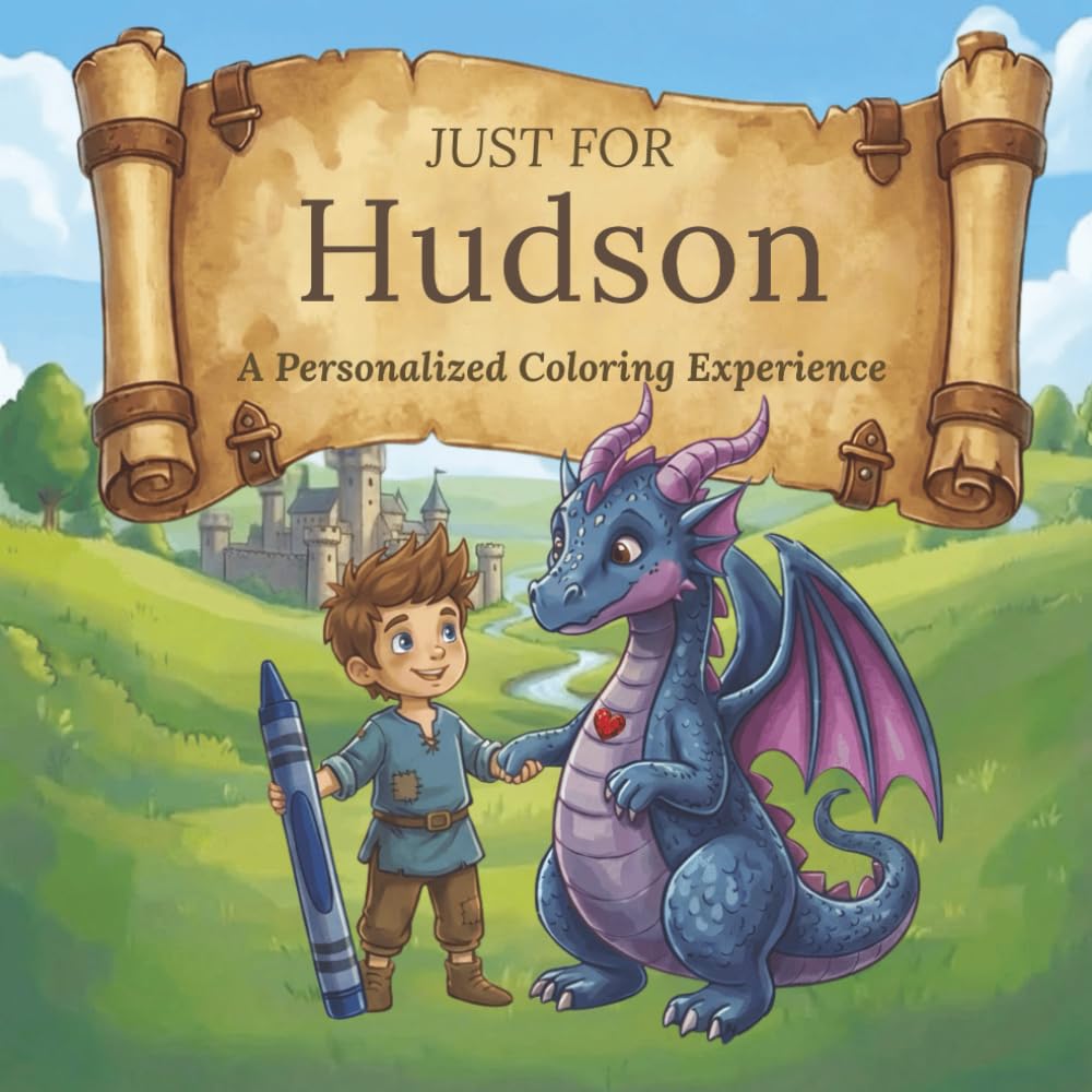 Just for Hudson: A Personalized Coloring Experience: 50 total coloring pages | 28 coloring pages featuring Hudson's name | 22 coloring pages themed for boys (Personalized Coloring Book Series)