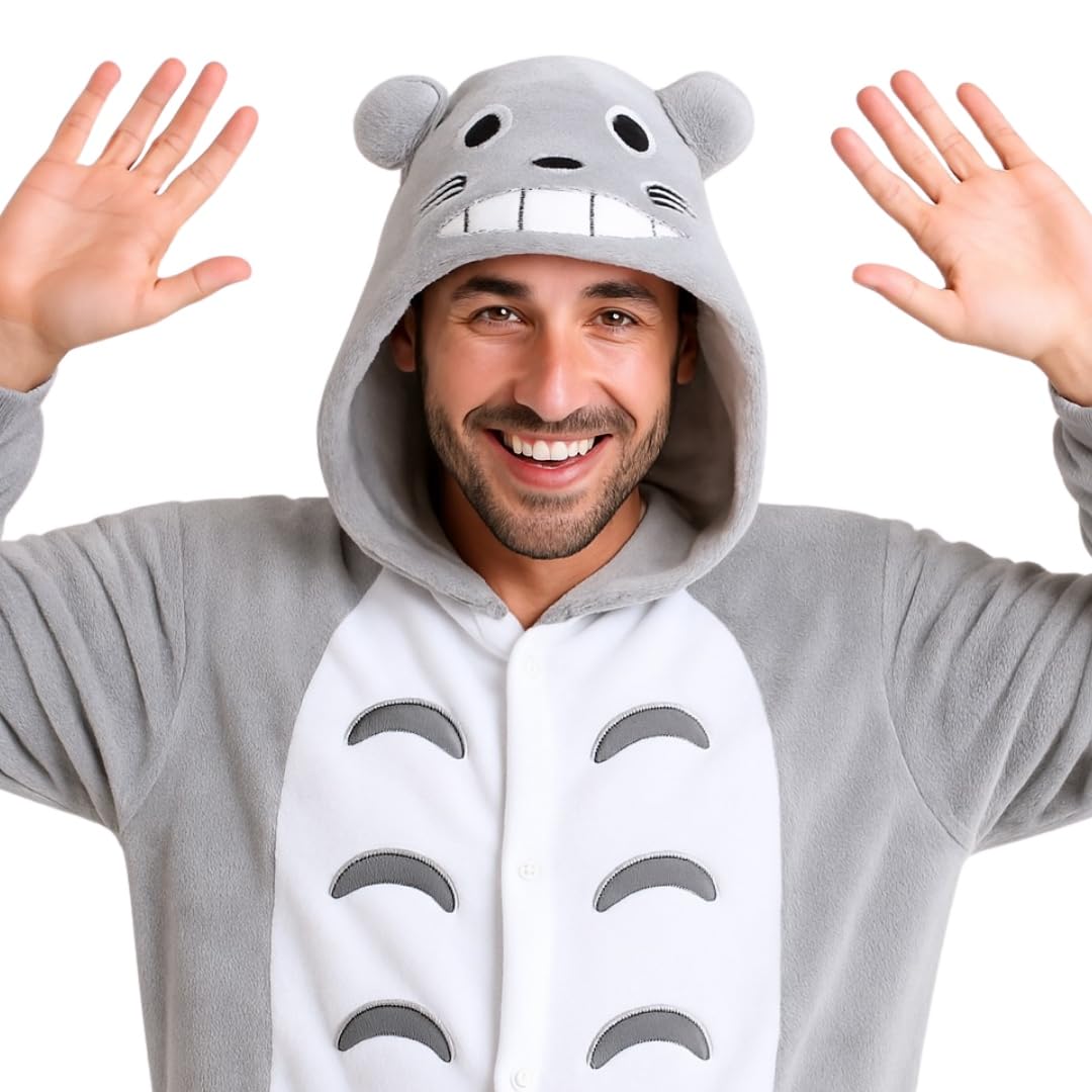 Totoro Combinaison pour adulte - Pyjama Kigurumi câlin unisexe - Tailles S-XL DE/NL/SE/PL Alphanumérique S Regular Baby Yoda