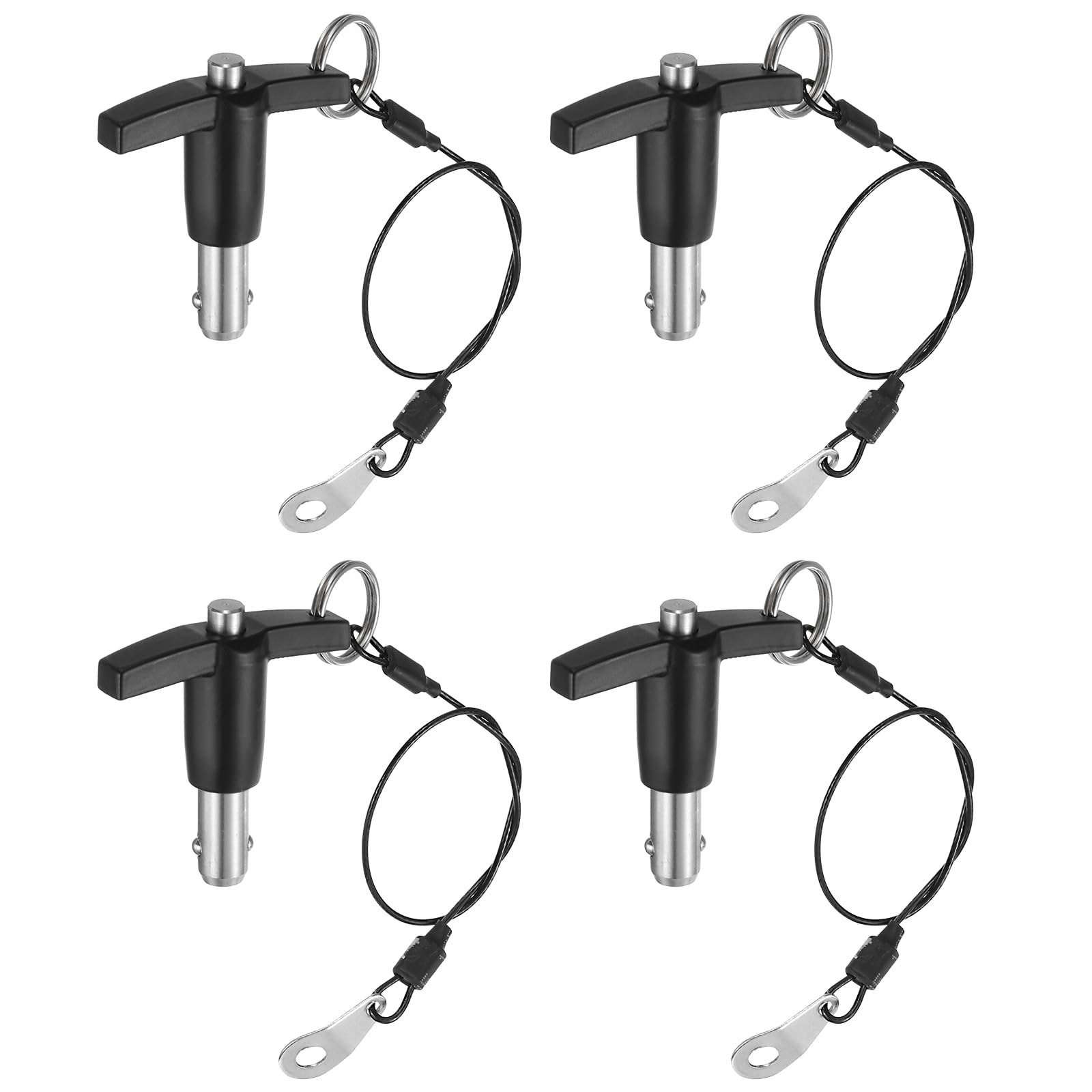 uxcell 4Pcs T Handle Lock Pins, 9.5mm x 10mm Usage Length Stainless Steel Push-Button Quick Release Pin