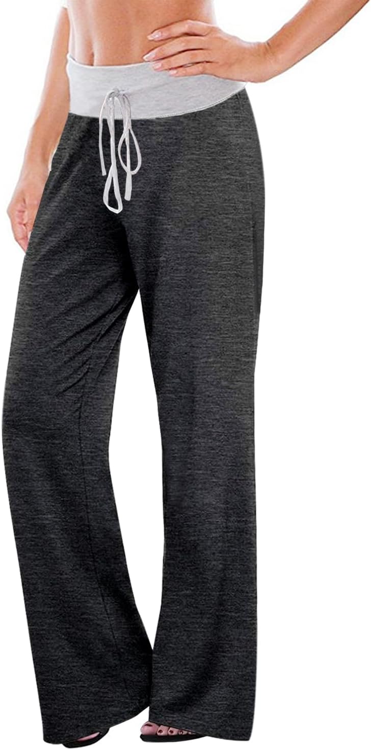 AMiERY Women's Comfy Casual Pajama Pants Floral Print Drawstring Palazzo Lounge Pants Wide Leg - Image 2