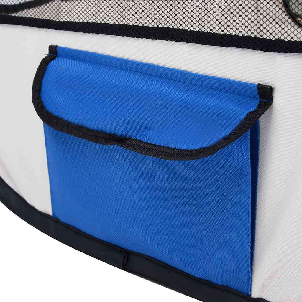 Parque plegable para cachorros de poliéster y acero, 110 x 110 x 58 cm, con bolsa de transporte, perrera plegable para entrenamiento, protección, seguridad, parque infantil y espacio para