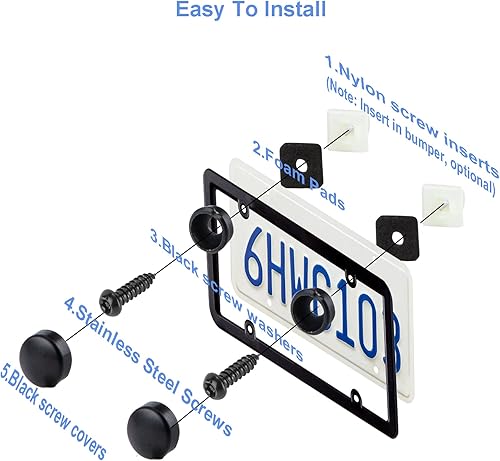Miniatura 4 de 8 juegos de sujetadores antirrobo de acero inoxidable para matrícula, kits de tornillos a prueba de óxido y antivibración para matrícula (antirrobo)