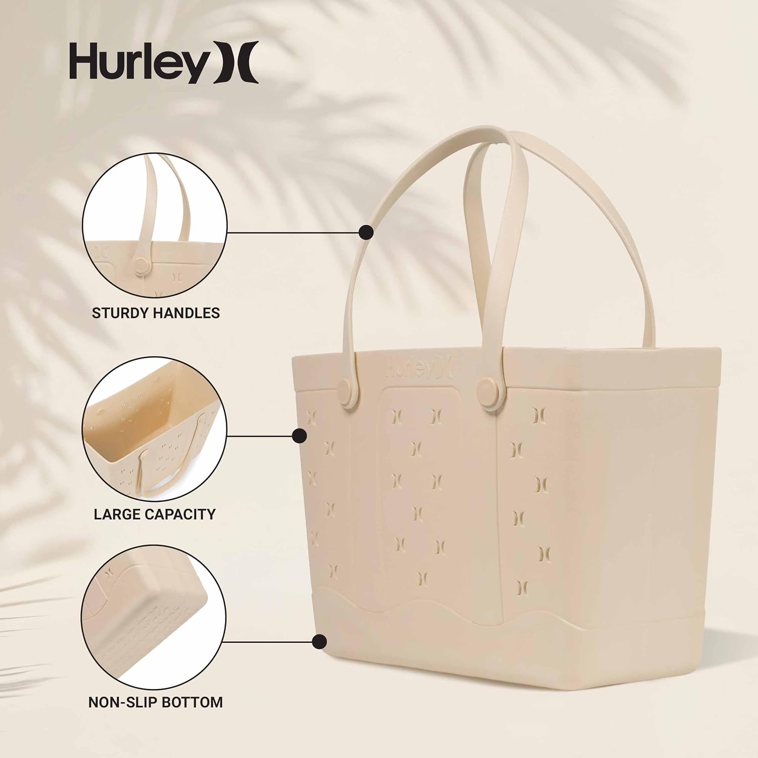 Hurley Beach Tote Bag – Large Waterproof Beach Bag & Pool Bag for Summer, Travel & Everyday Use