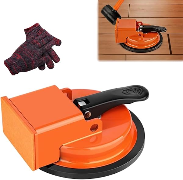 Floor Gap Fixer Tool,2026 New Heavy Duty Floor Gap Fixer with Enhanced Vacuum Suction Cup for Laminate, Wood & Vinyl Tile Flooring (Orange) - 1