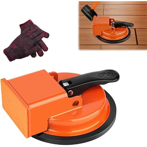 Floor Gap Fixer Tool,2026 New Heavy Duty Floor Gap Fixer Tool with Enhanced Suction Cup for Laminate, Vinyl, Hardwood & Engineered Wood Flooring - Comes with 1 Pair Gloves, Orange