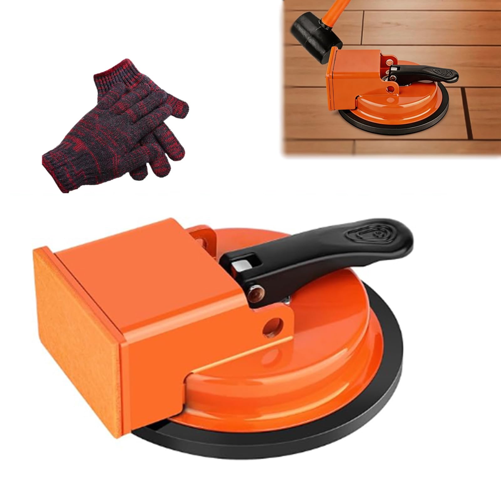 Floor Gap Fixer Tool,2026 New Heavy Duty Floor Gap Fixer with Enhanced Vacuum Suction Cup for Laminate, Wood & Vinyl Tile Flooring (Orange)