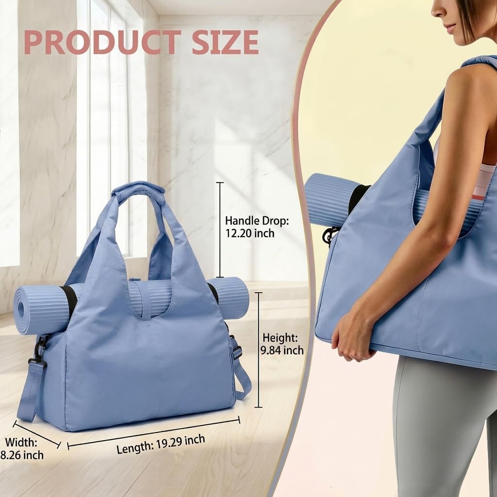 Yoga Mat Bag, Sport yoga Gym Bag for women, Lightweight yoga mat bag carrier with Yoga Strap, Carryall Yoga Tote Bag