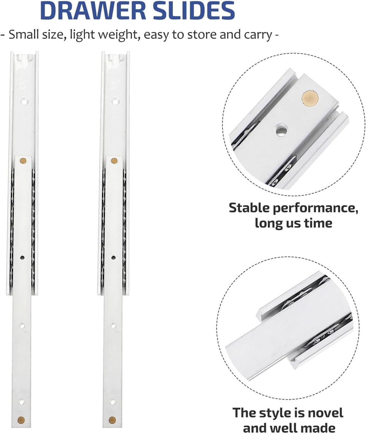 Drawer Rolling Bearing Slip Rail 2pcs 16mm Slides Cabinet Drawer Aluminum Tracks 140mm Length Cupboard Furniture Hardware