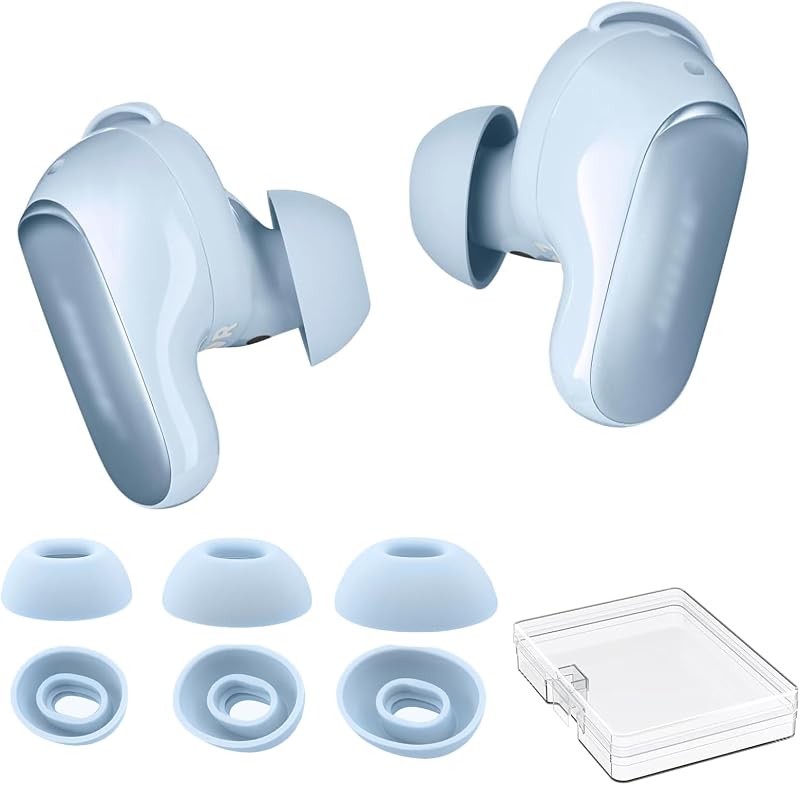 AhaStyle Ear Tips for Bose QuietComfort Ultra Earbuds 2nd Gen/Ultra Earbuds | 3 Pairs: S+M+L, Added Storage Box, Anti Slip, Secure Fit, Noise Reduction, Comfortable Silicone, Fits Charging Case