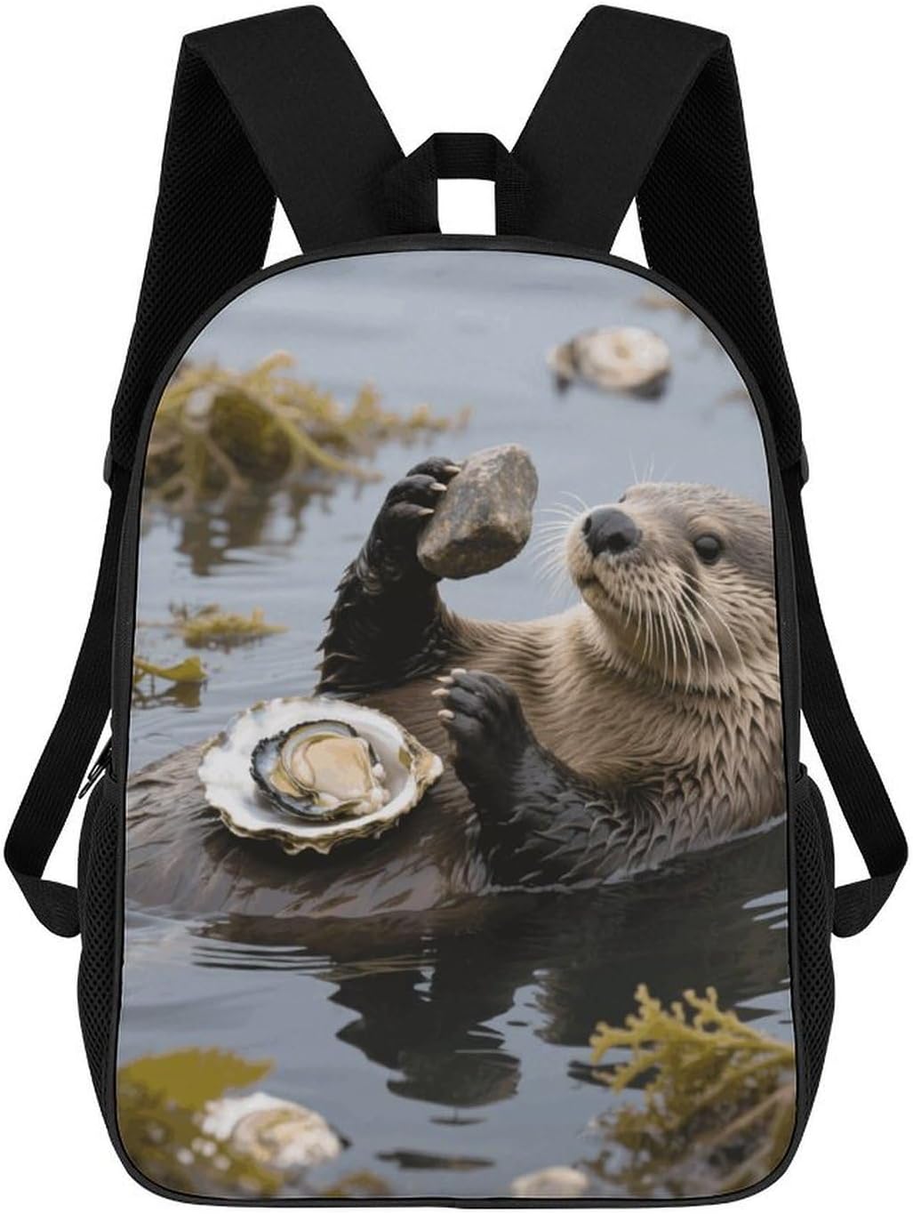 Backpack 17 Inch Laptop Backpack Water Resistant Bookbag Sea Otter Tool Using Large Capacity Travel Bag