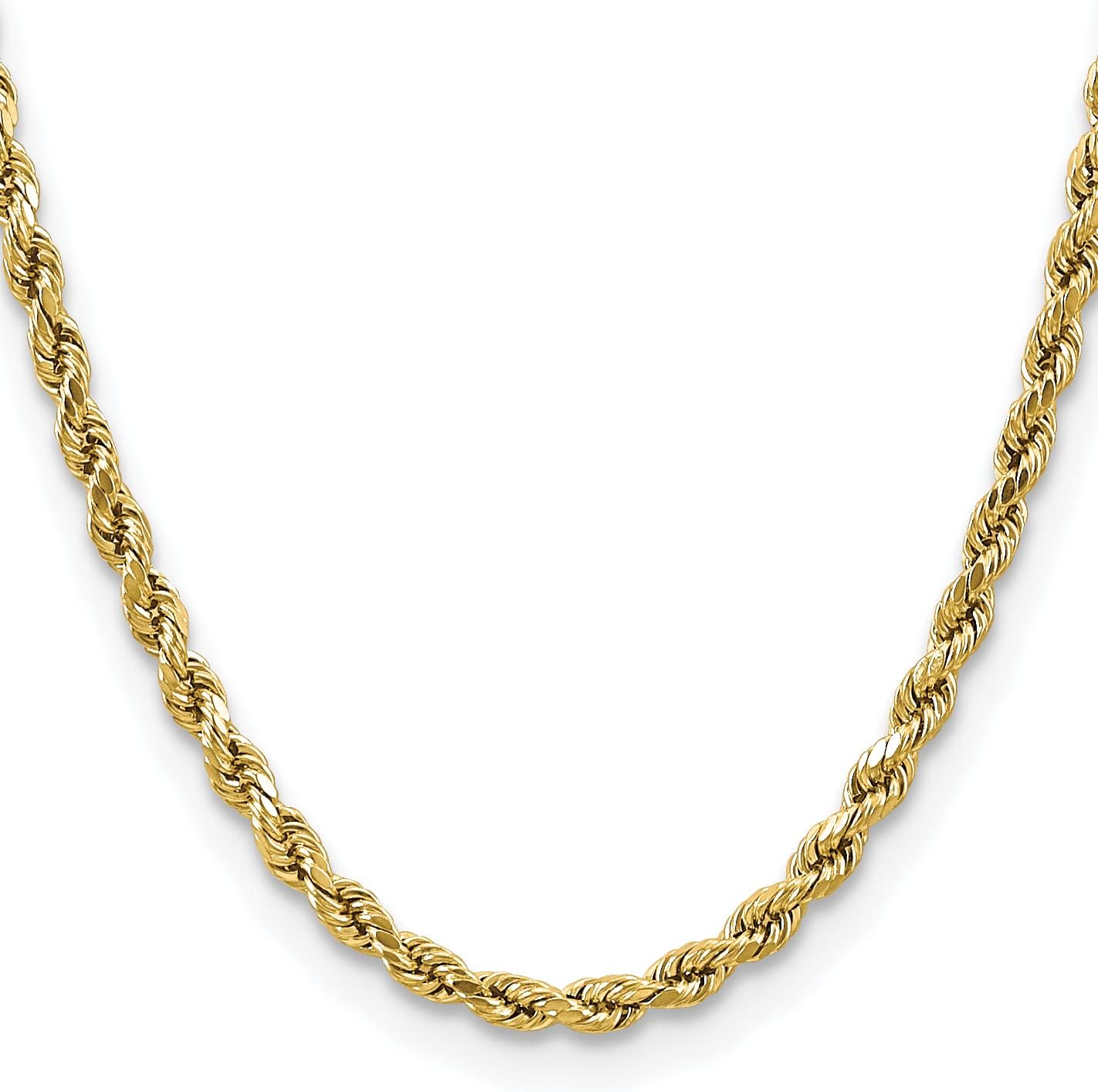 14K Solid Yellow Gold 4.9mm Rope Chain Twisted Link Necklace 24 inch