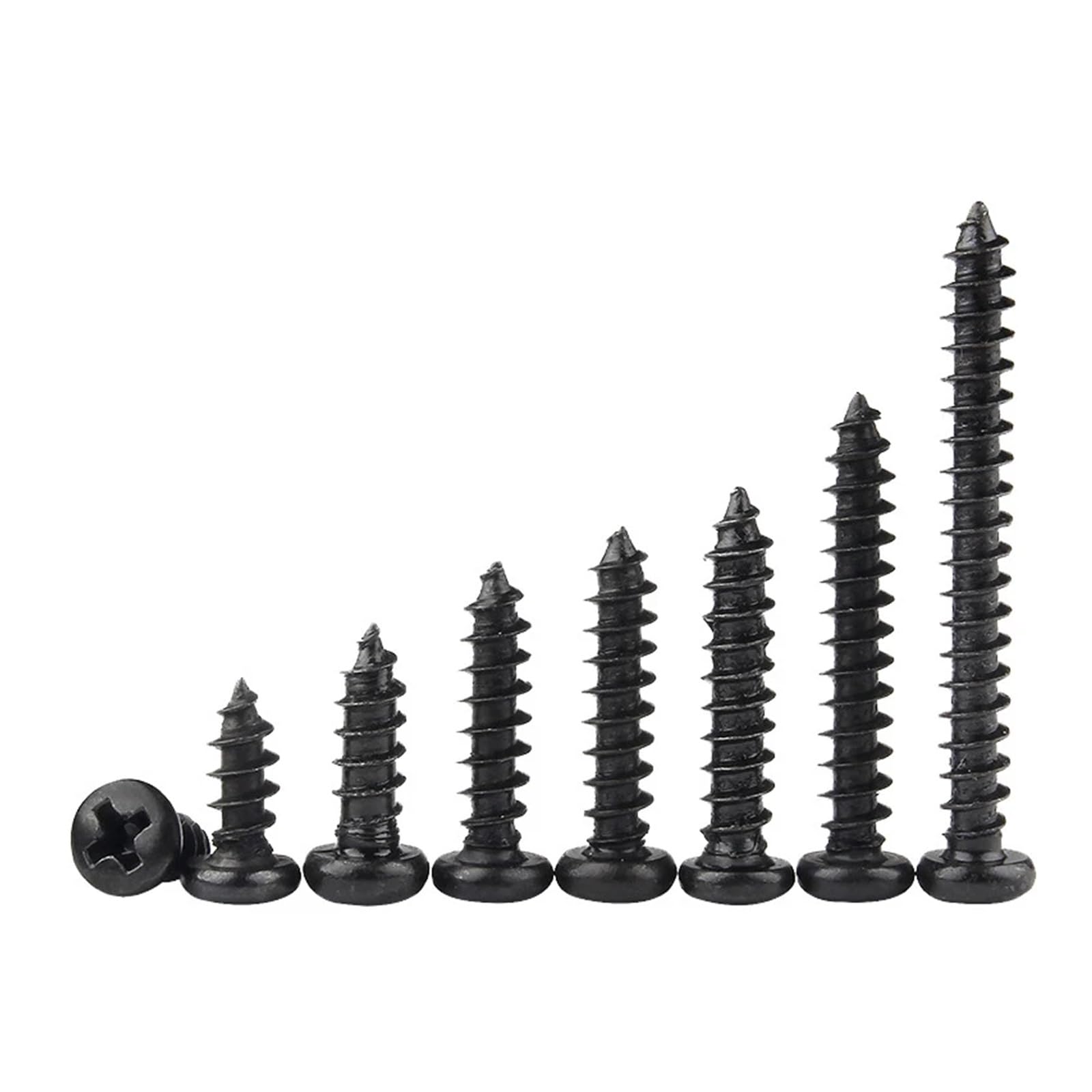 Tornillos Tornillos autorroscantes Tornillo de Ace 100 Tornillos autorroscantes de Cabeza Redonda en M1.8, Tornillo de Acero al Carbono Negro(M1.8 x100pcs*5mm)