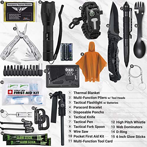image for EVERLIT Emergency Survival Kit Gen II Gear Tool First Aid Kit SOS Emer