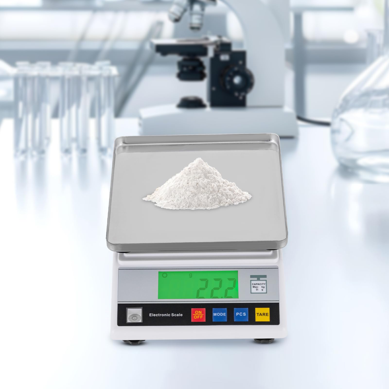 Waga precyzyjna, 6 kg, 0,1 g, waga kuchenna, dokładna waga kuchenna, elektroniczna waga laboratoryjna z wyświetlaczem LCD, funkcja liczenia, do laboratorium, kuchni, magazynu