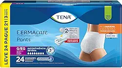 Tena Pants Dermacare, Roupa Íntima para Incontinência Urinária, G/EG - Leve 24 Pague 21 unidades