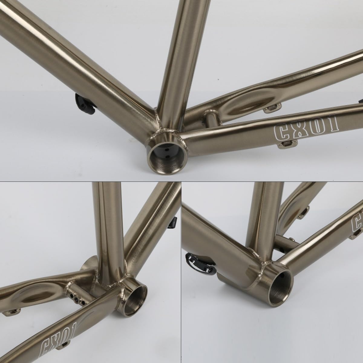 Bike Frame Road Bike Frameset 700C Disc Brake Frame 44cm 47cm 50cm 53cm 56cm Cr-mo Steel Bike Frame Quick Release Frame 100/135mm QR BSA BB68mm(Brushed Silver,53cm)