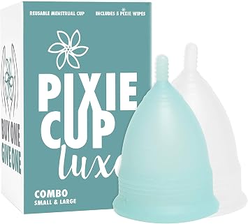 Two Soft Menstrual Cups - Most Comfortable Period Cups for Women with Tilted Cervix - Buy One We Give One - Includes Ebook Guide, Flushable Wash Wipes, Lube, Storage Bag - Tampon & Pad Alternative