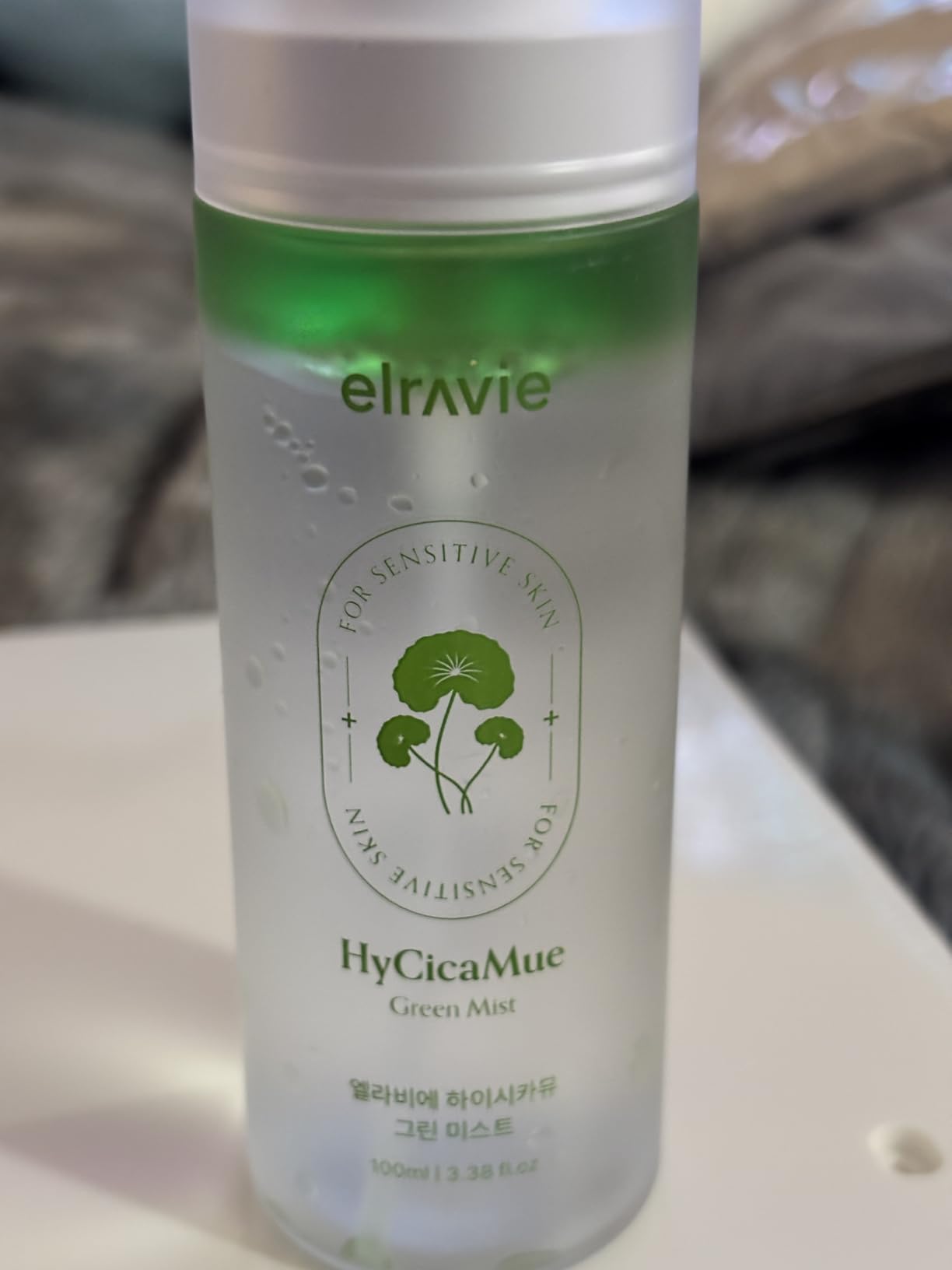 elravie HyCicaMue Green Face Mist | Ultra-Fine Face Spray for Instant Calming & Moisturizing | Cica, Peptide, Ceramide, Hyaluronic Acid | Reduce Excess Sebum & Soothe Irritated Skin | Korean Skin Care 3.38 fl.oz