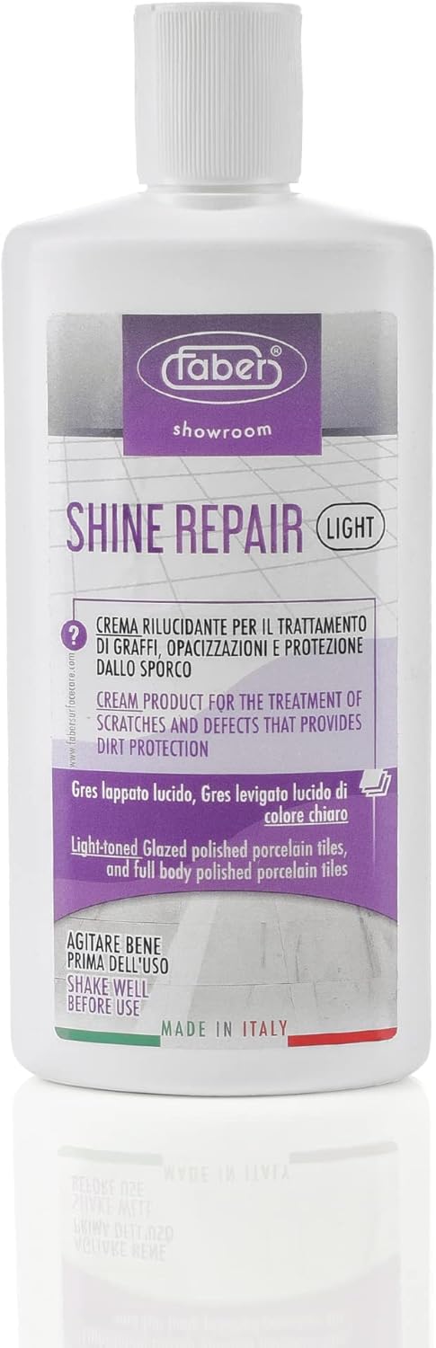 FABER Floor Shine Repair - Premium Floor Polishing Cream for Scratches & Defects, Protects from Dirt - Perfect for Colored Glazed & Full Body Polished Porcelain Tiles – Professional & Home Use