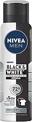 NIVEA MEN Desodorante Antitranspirante Aerossol Invisible Black & White 150ml - Proteção prolongada de 48h, cuidado suave, ação antibacteriana, fórmula 5 em 1: anti-manchas, anti-odor