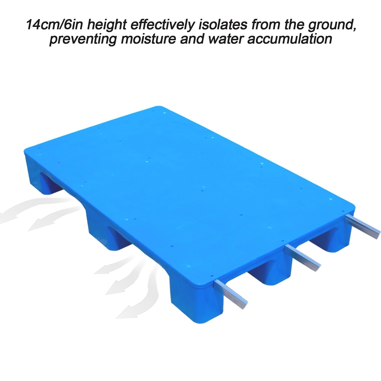 Pallet in plastica HDPE per impieghi gravosi con tubo interno in acciaio 799,7 kg, carico statico 399,2 kg, carico dinamico, ideale per magazzini e cantine, compatibile con carrelli elevatori (modelli